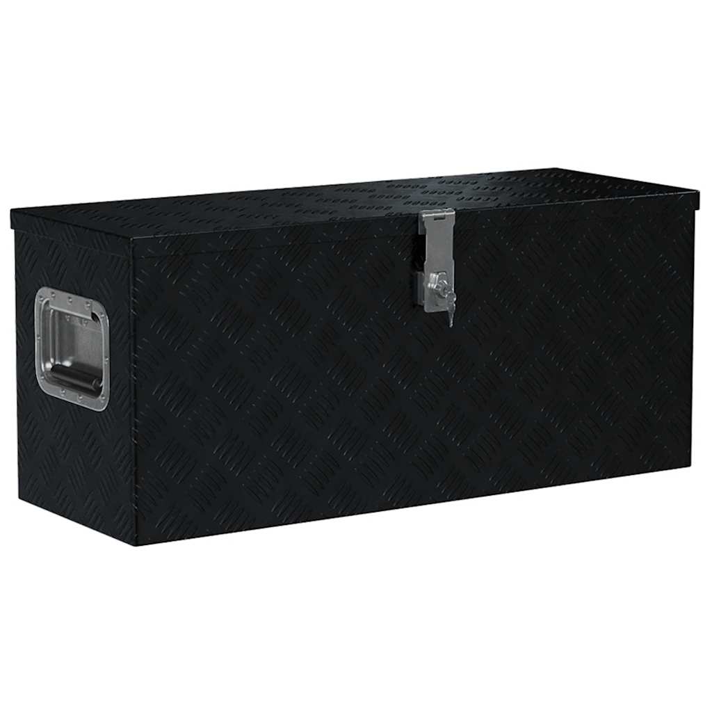 vidaXL Aluminiowa skrzynia, 70 x 24 x 42 cm, trapezowa, srebrna