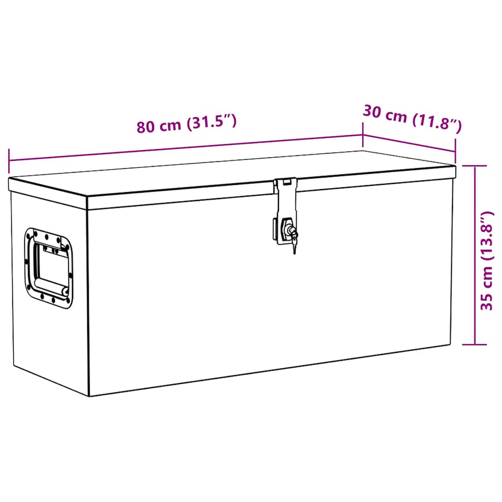 vidaXL Aluminiowa skrzynia, 70 x 24 x 42 cm, trapezowa, srebrna
