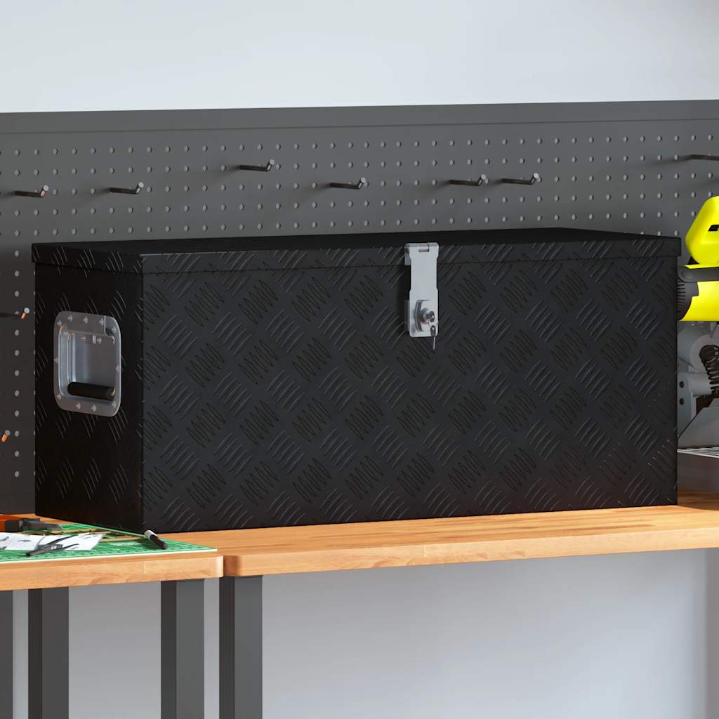vidaXL Aluminiowa skrzynia, 70 x 24 x 42 cm, trapezowa, srebrna