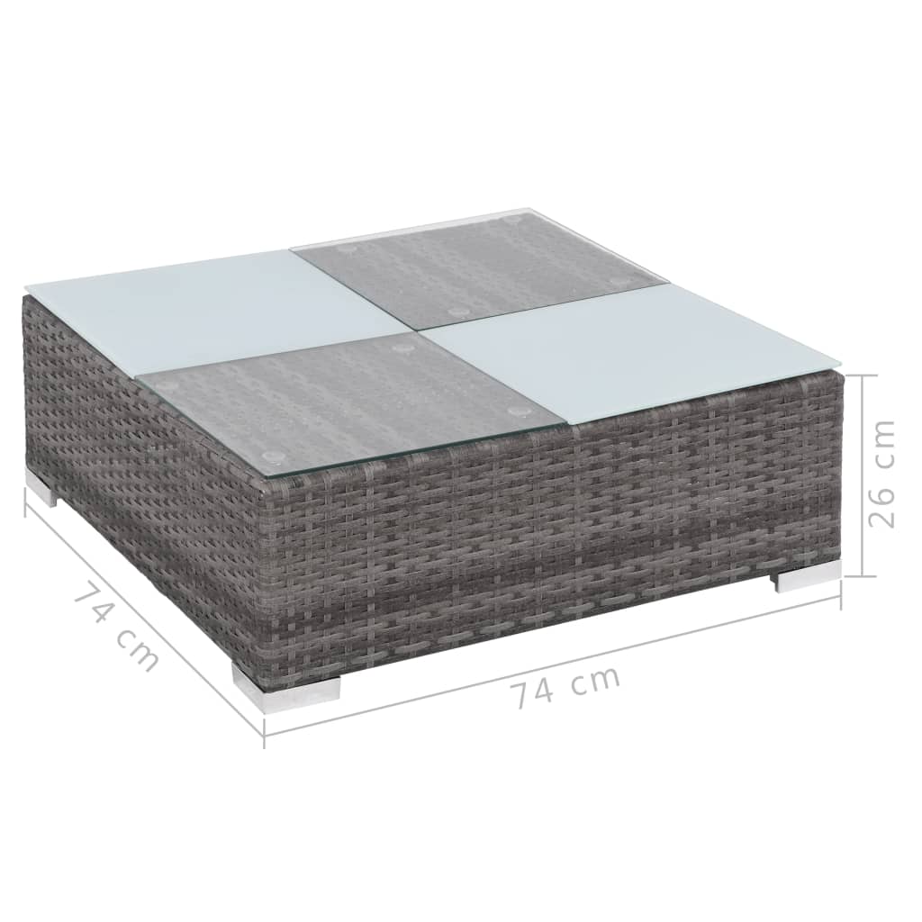 vidaXL 8-cz. zestaw wypoczynkowy do ogrodu, poduszki, rattan PE, szary