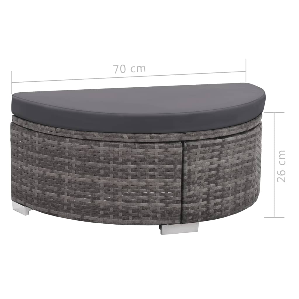 vidaXL 8-cz. zestaw wypoczynkowy do ogrodu, poduszki, rattan PE, szary