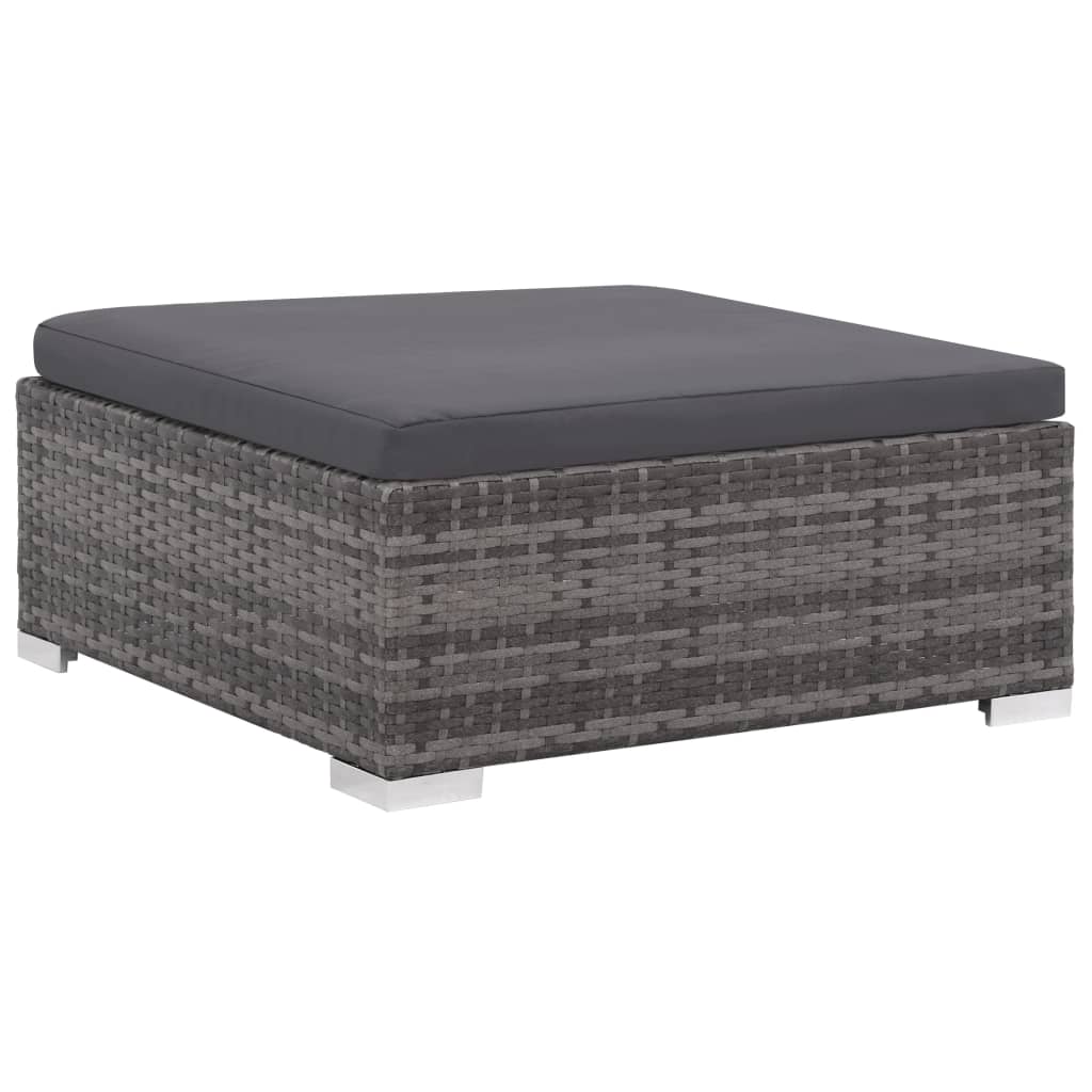 vidaXL 6-cz. zestaw wypoczynkowy do ogrodu, poduszki, rattan PE, szary