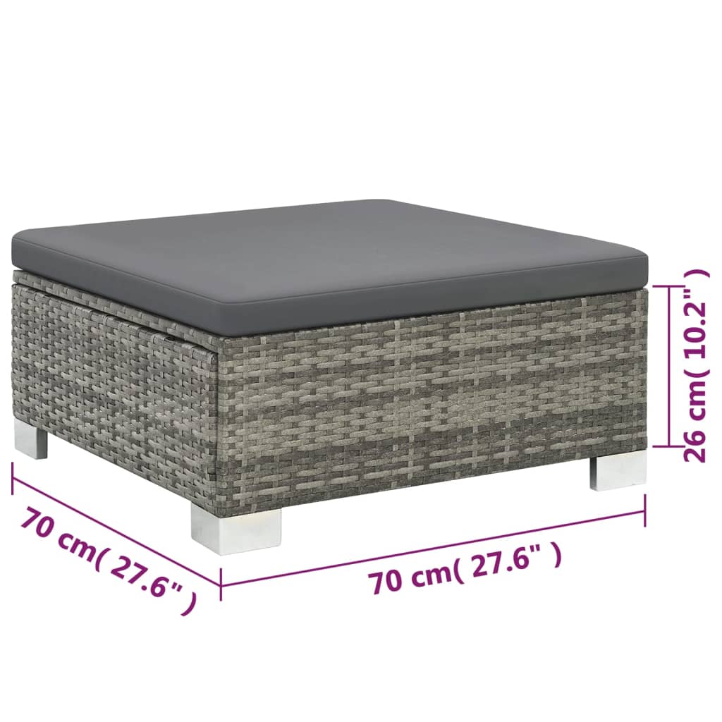 vidaXL 10-cz. zestaw wypoczynkowy do ogrodu, poduszki, rattan PE szary