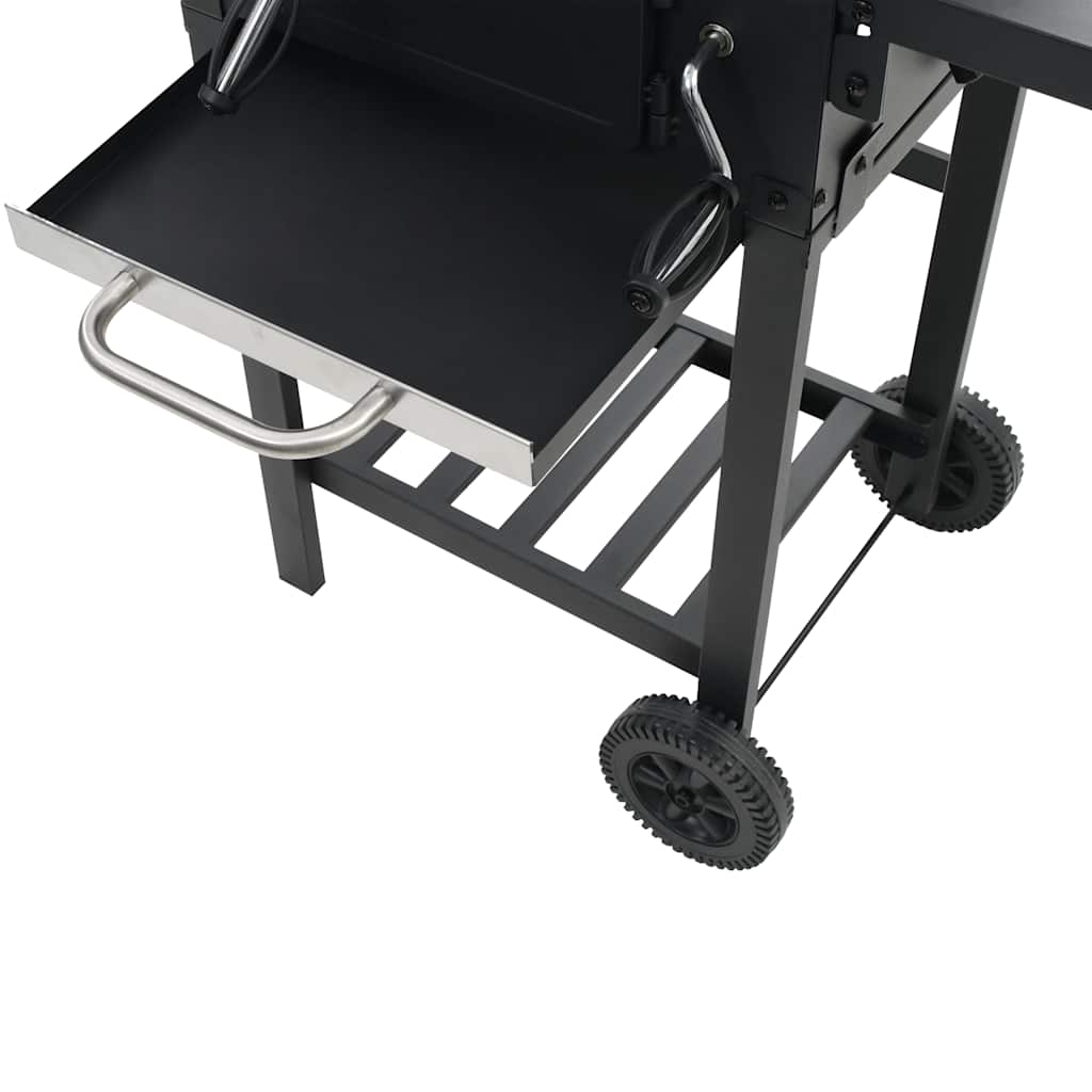vidaXL Grill węglowy z dolną półką, czarny