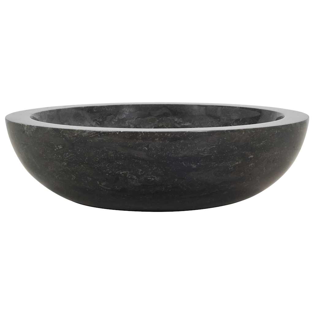 vidaXL Umywalka, 40 x 12 cm, marmurowa, czarna