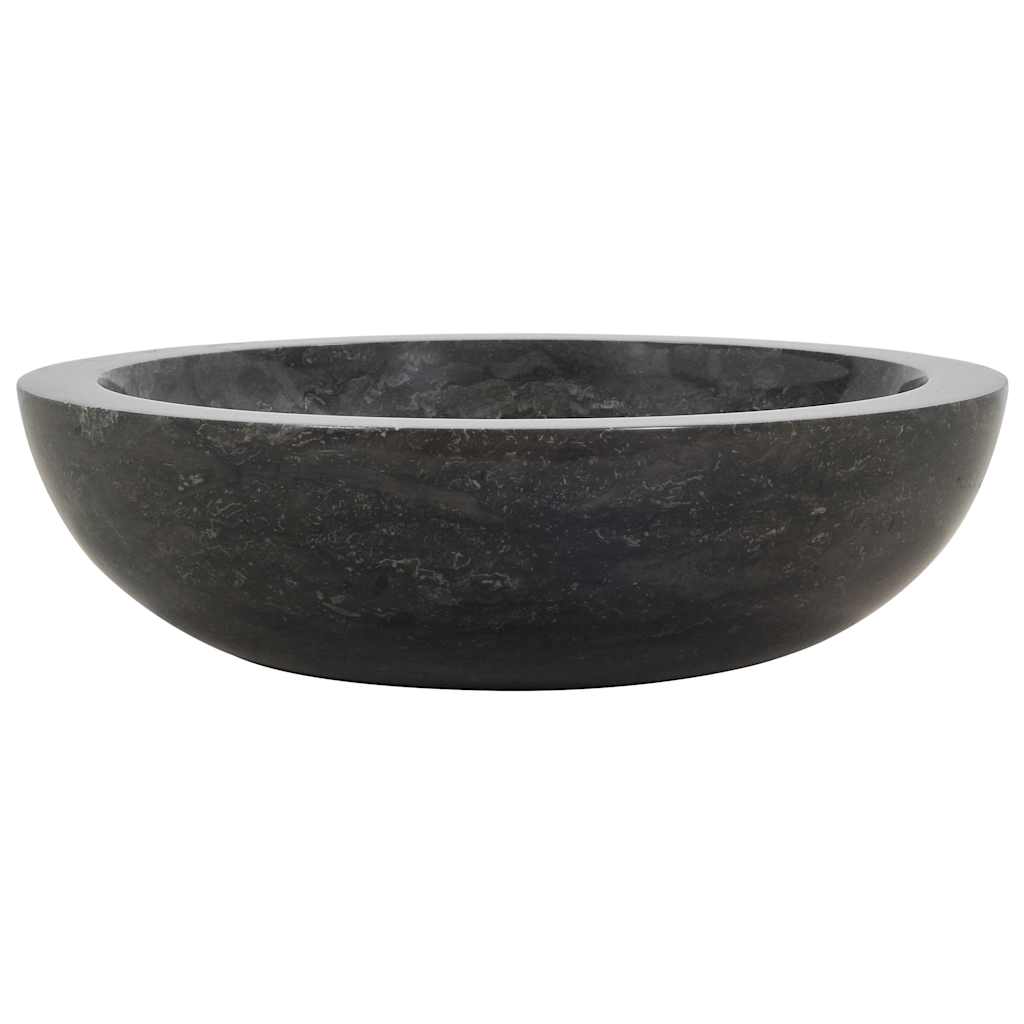 vidaXL Umywalka, 40 x 12 cm, marmurowa, czarna