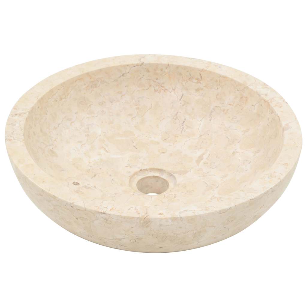 vidaXL Umywalka, 40 x 12 cm, marmurowa, kremowa
