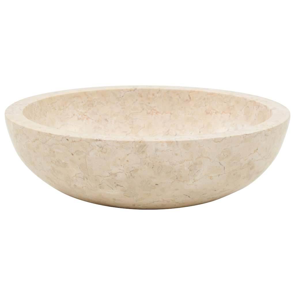 vidaXL Umywalka, 40 x 12 cm, marmurowa, kremowa