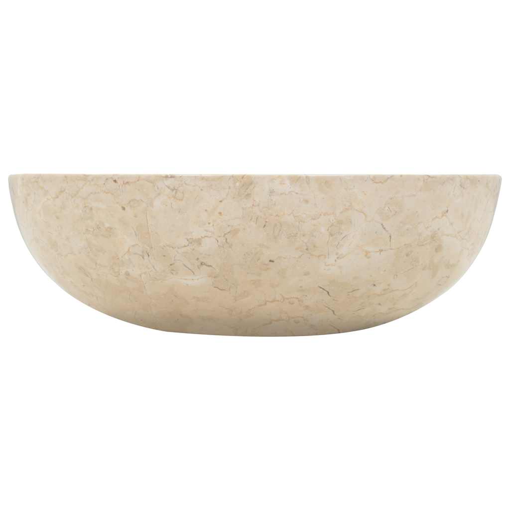 vidaXL Umywalka, 40 x 12 cm, marmurowa, kremowa