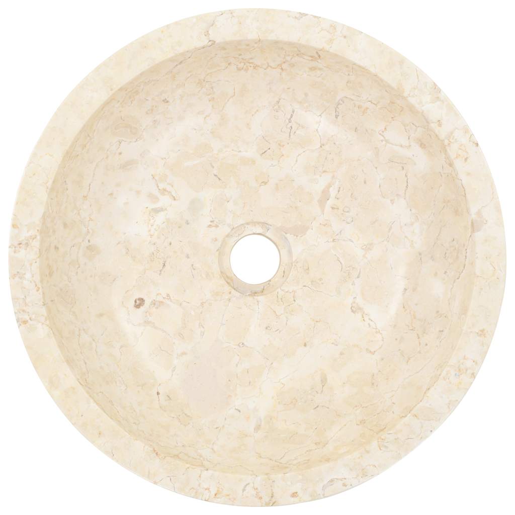 vidaXL Umywalka, 40 x 12 cm, marmurowa, kremowa