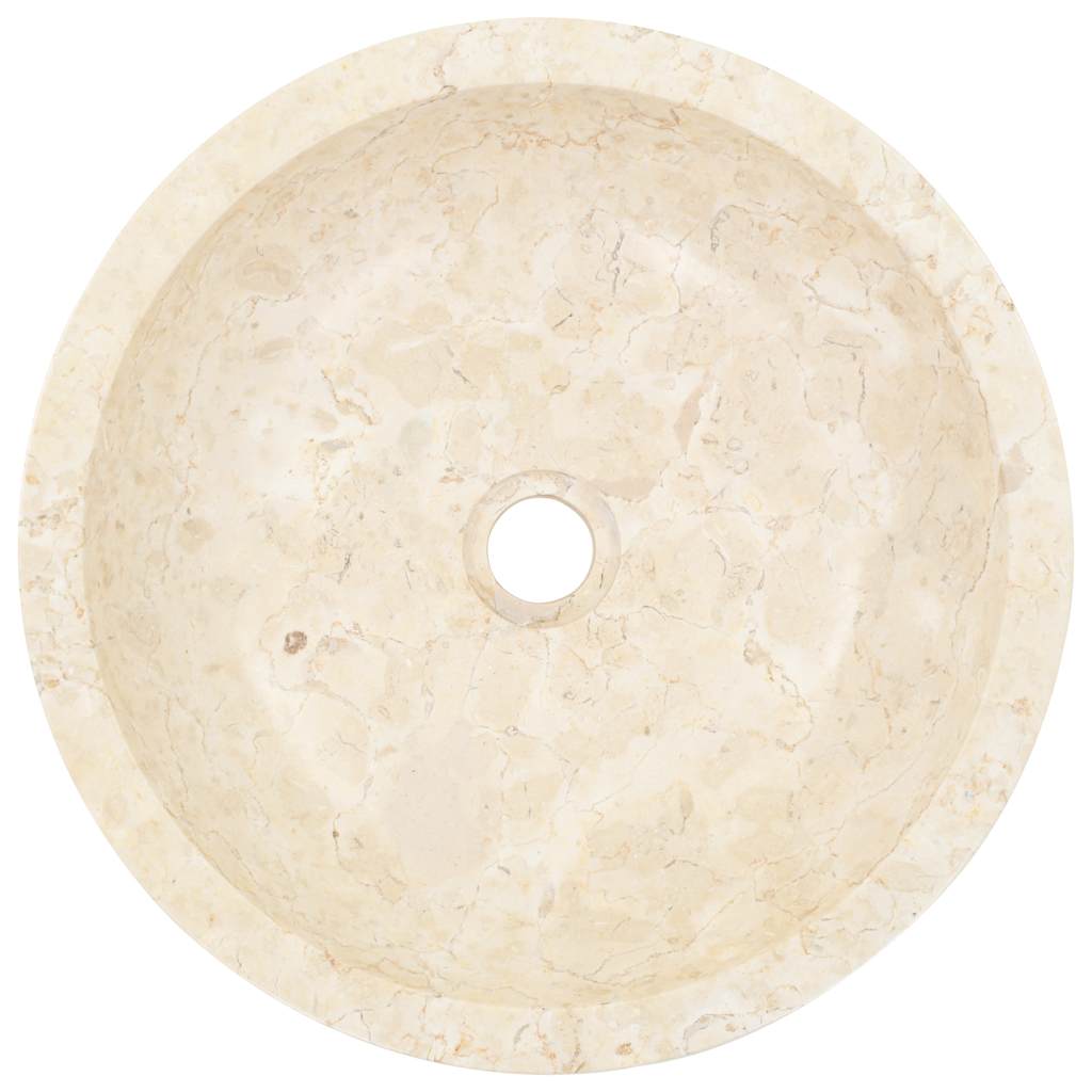 vidaXL Umywalka, 40 x 12 cm, marmurowa, kremowa