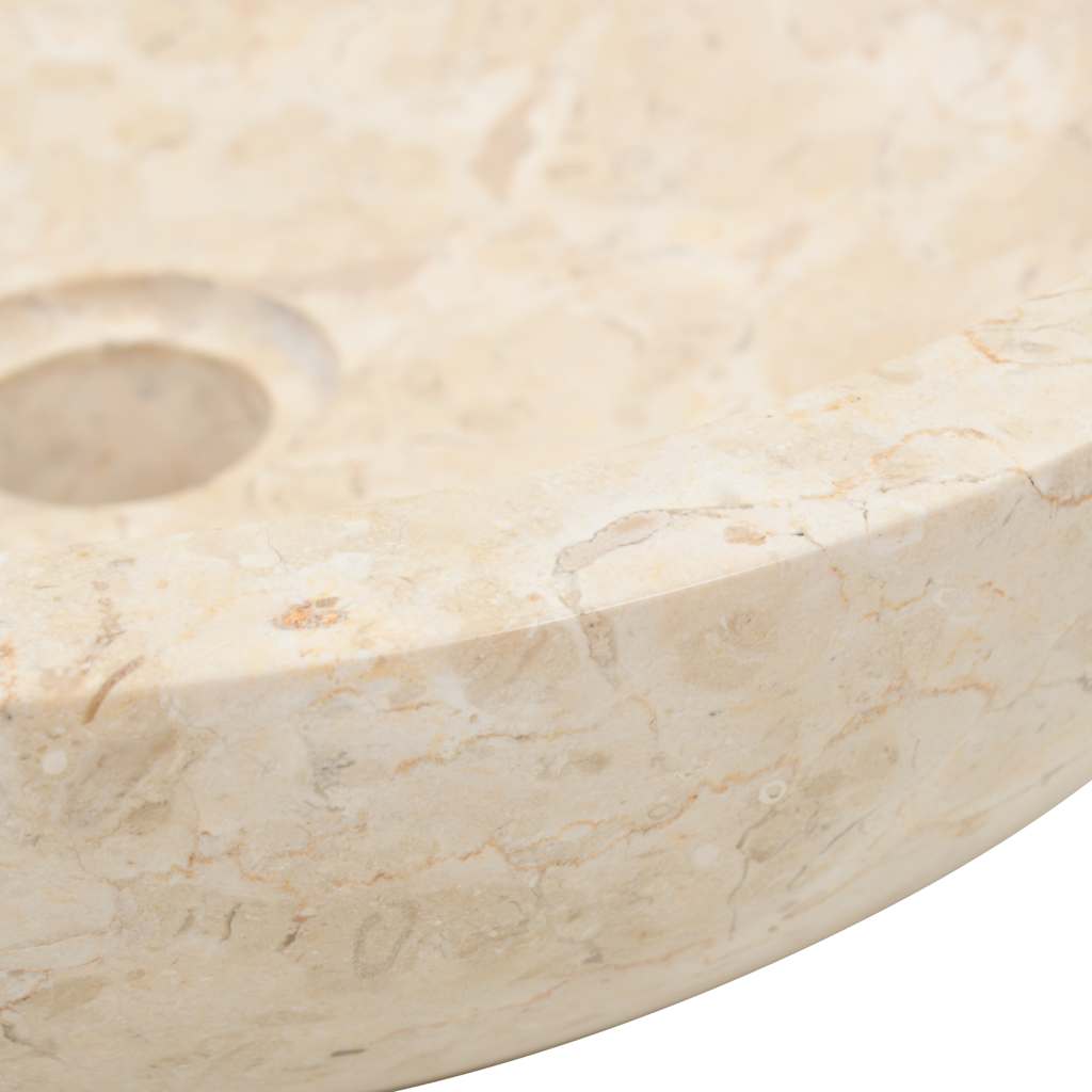 vidaXL Umywalka, 40 x 12 cm, marmurowa, kremowa