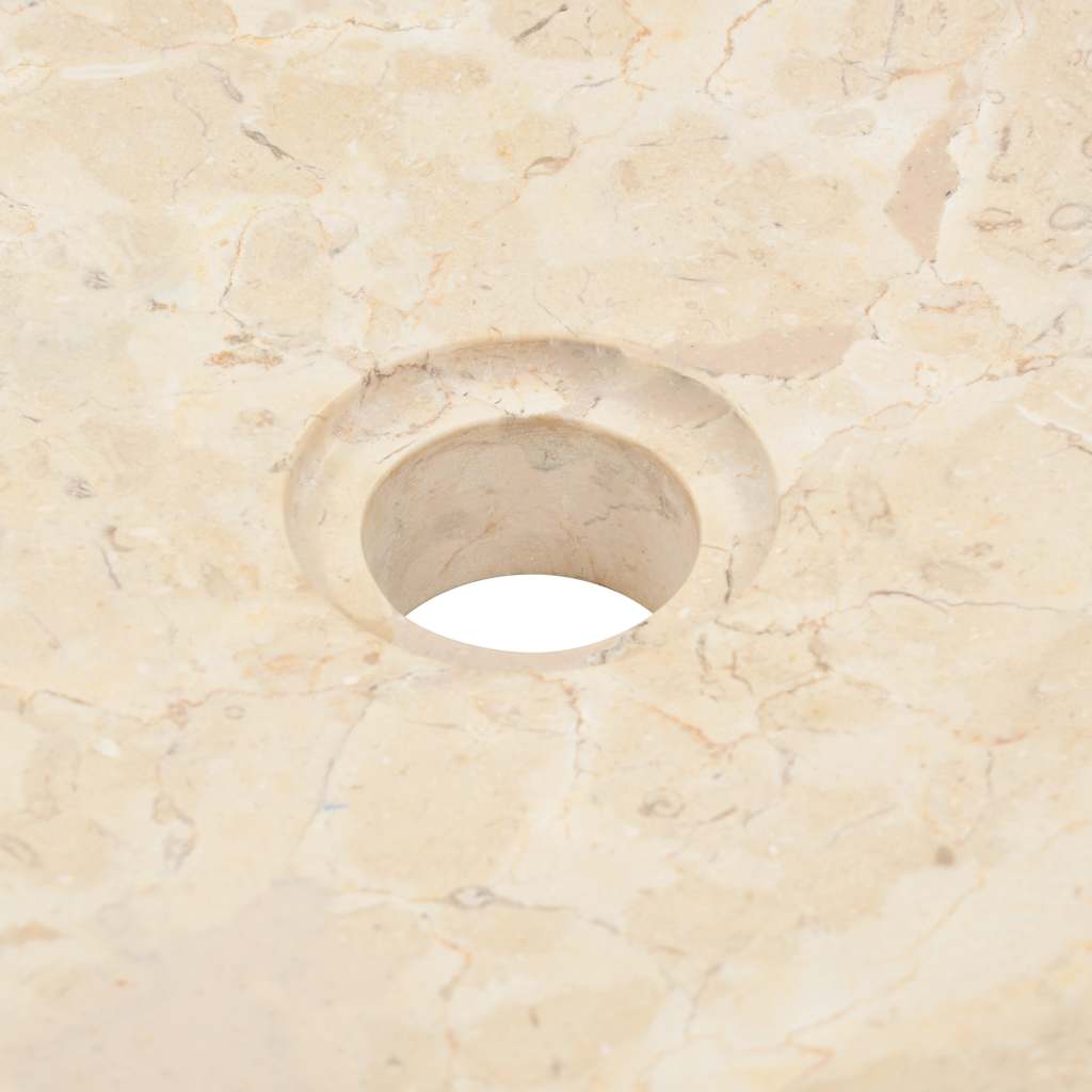 vidaXL Umywalka, 40 x 12 cm, marmurowa, kremowa