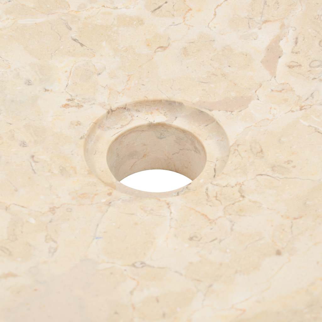 vidaXL Umywalka, 40 x 12 cm, marmurowa, kremowa
