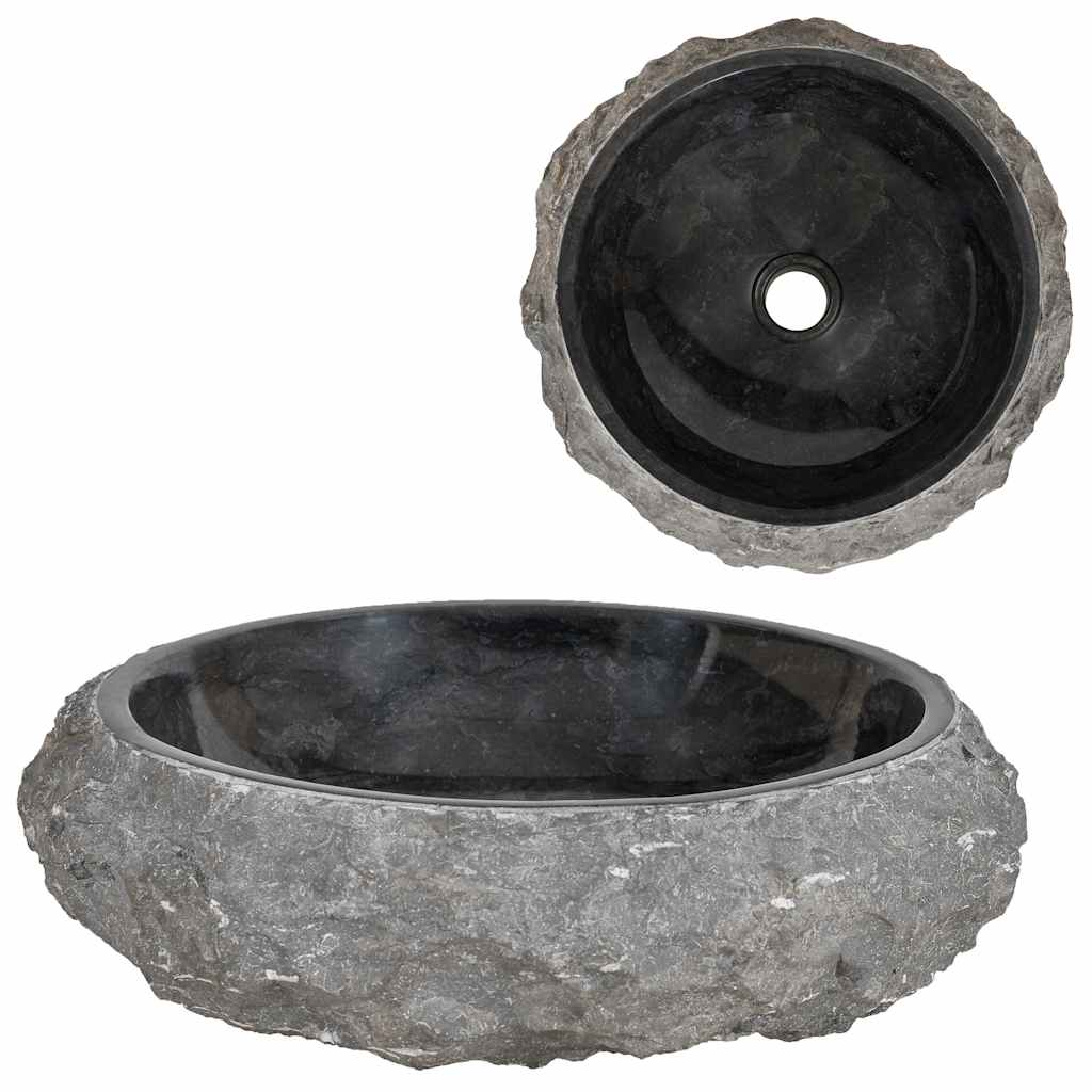 vidaXL Umywalka, 40 x 12 cm, marmurowa, czarna