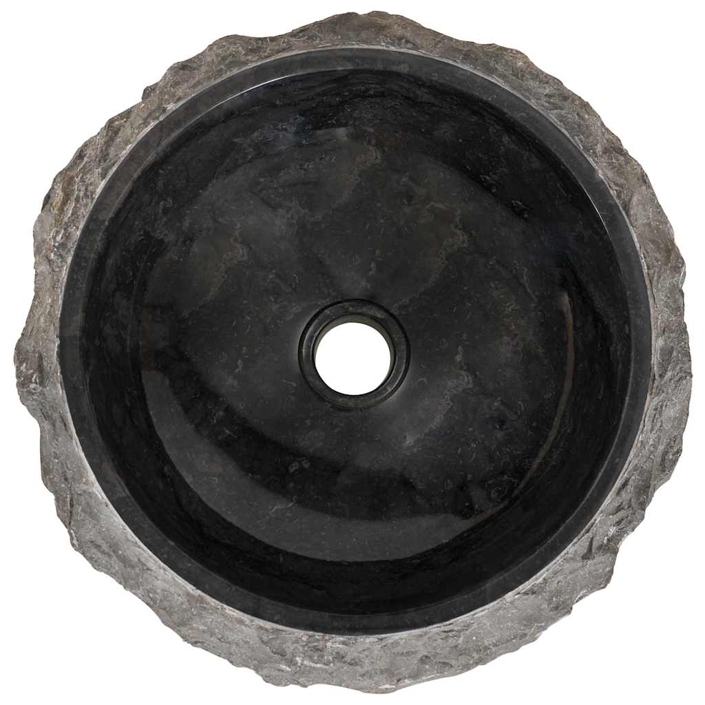 vidaXL Umywalka, 40 x 12 cm, marmurowa, czarna