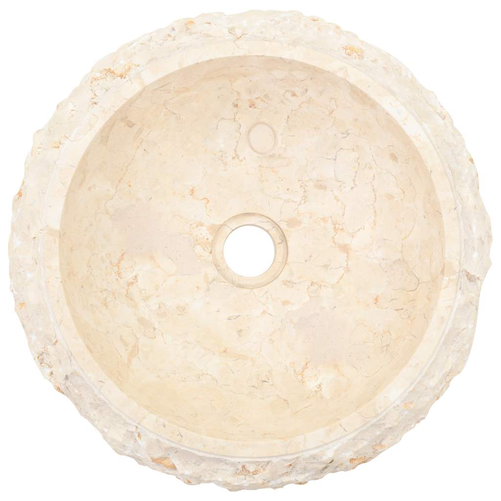 vidaXL Umywalka, 40 x 12 cm, marmurowa, kremowa