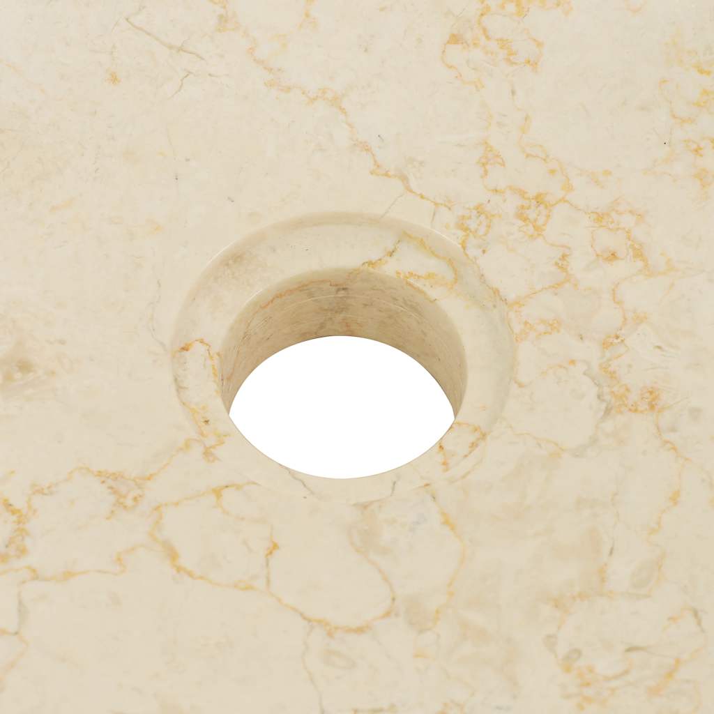 vidaXL Umywalka, 40 x 12 cm, marmurowa, kremowa