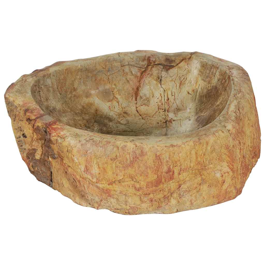 vidaXL Umywalka, 45 x 35 x 15 cm, skamieniałe drewno, kremowa