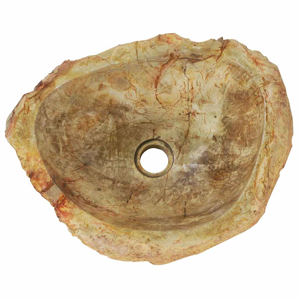 vidaXL Umywalka, 45 x 35 x 15 cm, skamieniałe drewno, kremowa