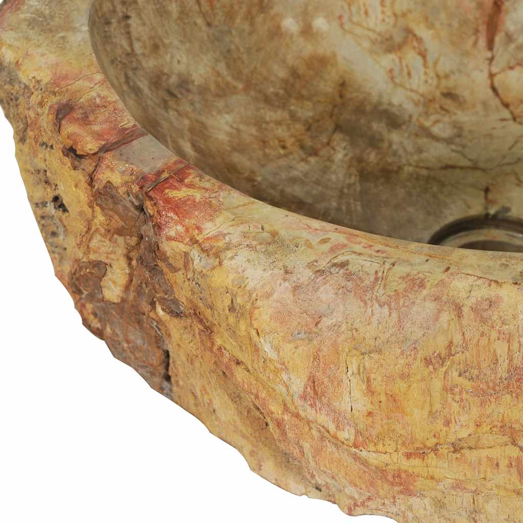 vidaXL Umywalka, 45 x 35 x 15 cm, skamieniałe drewno, kremowa