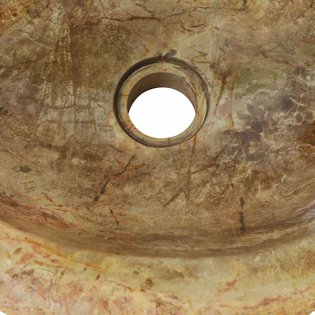 vidaXL Umywalka, 45 x 35 x 15 cm, skamieniałe drewno, kremowa
