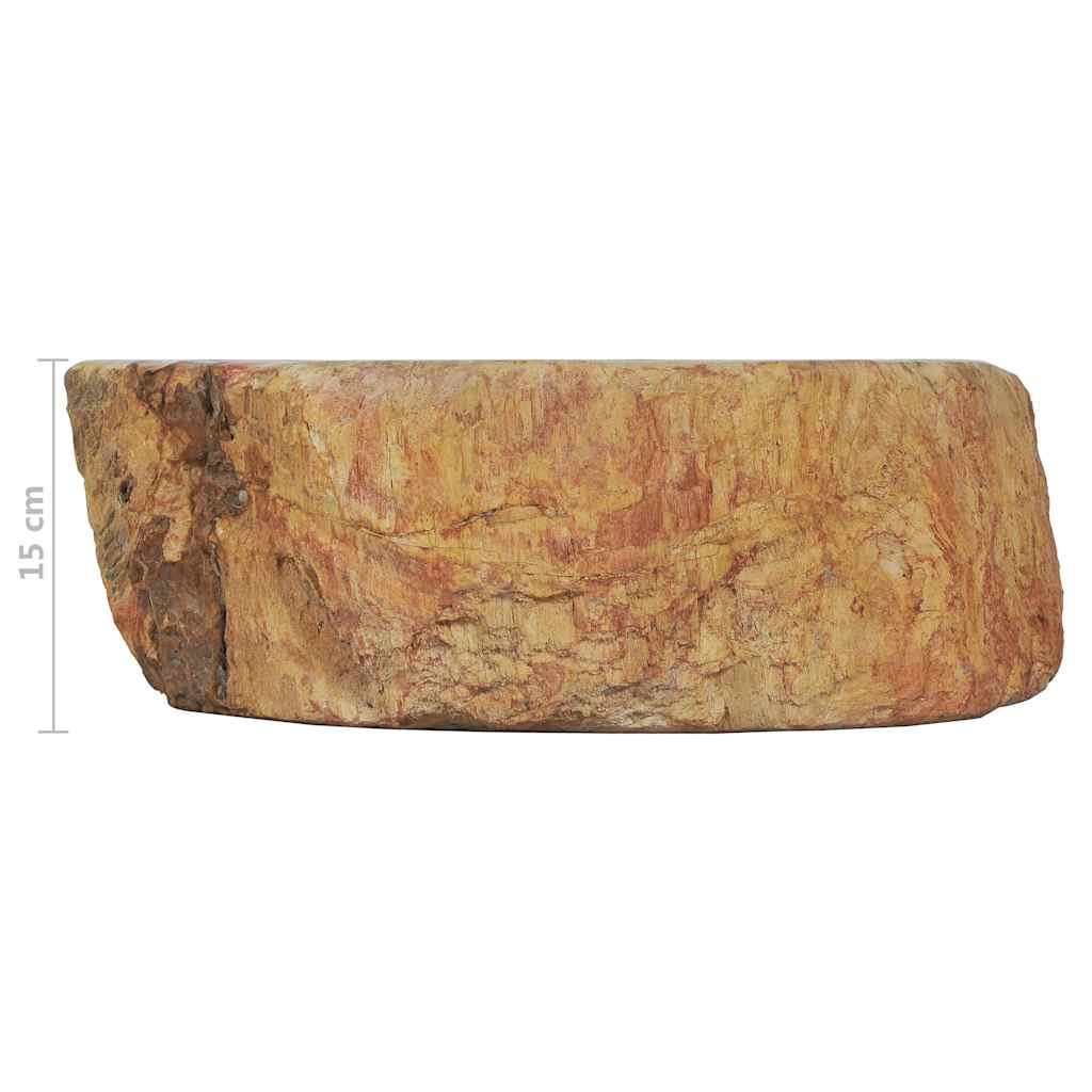 vidaXL Umywalka, 45 x 35 x 15 cm, skamieniałe drewno, kremowa