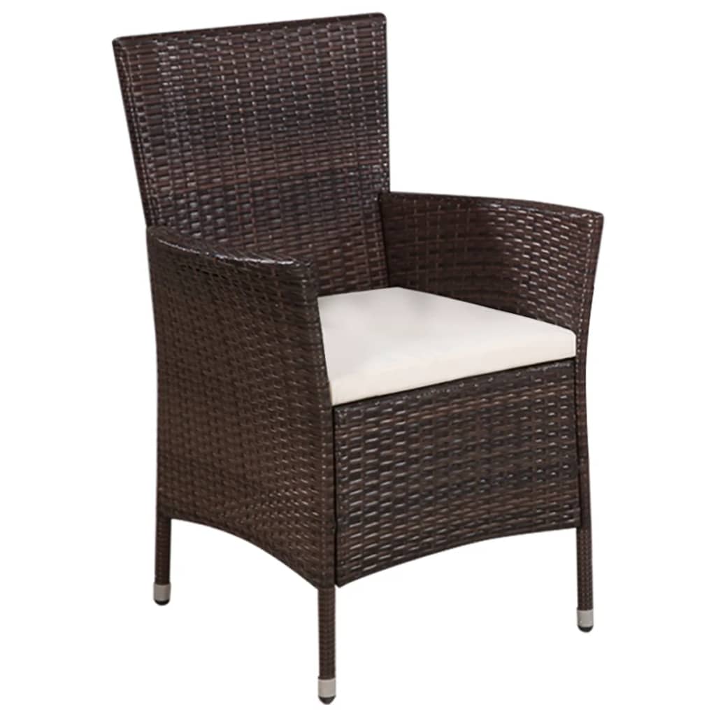 vidaXL 3-cz. zestaw mebli bistro, rattan PE, brązowy