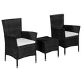 vidaXL 3-cz. zestaw mebli bistro, rattan PE, czarny