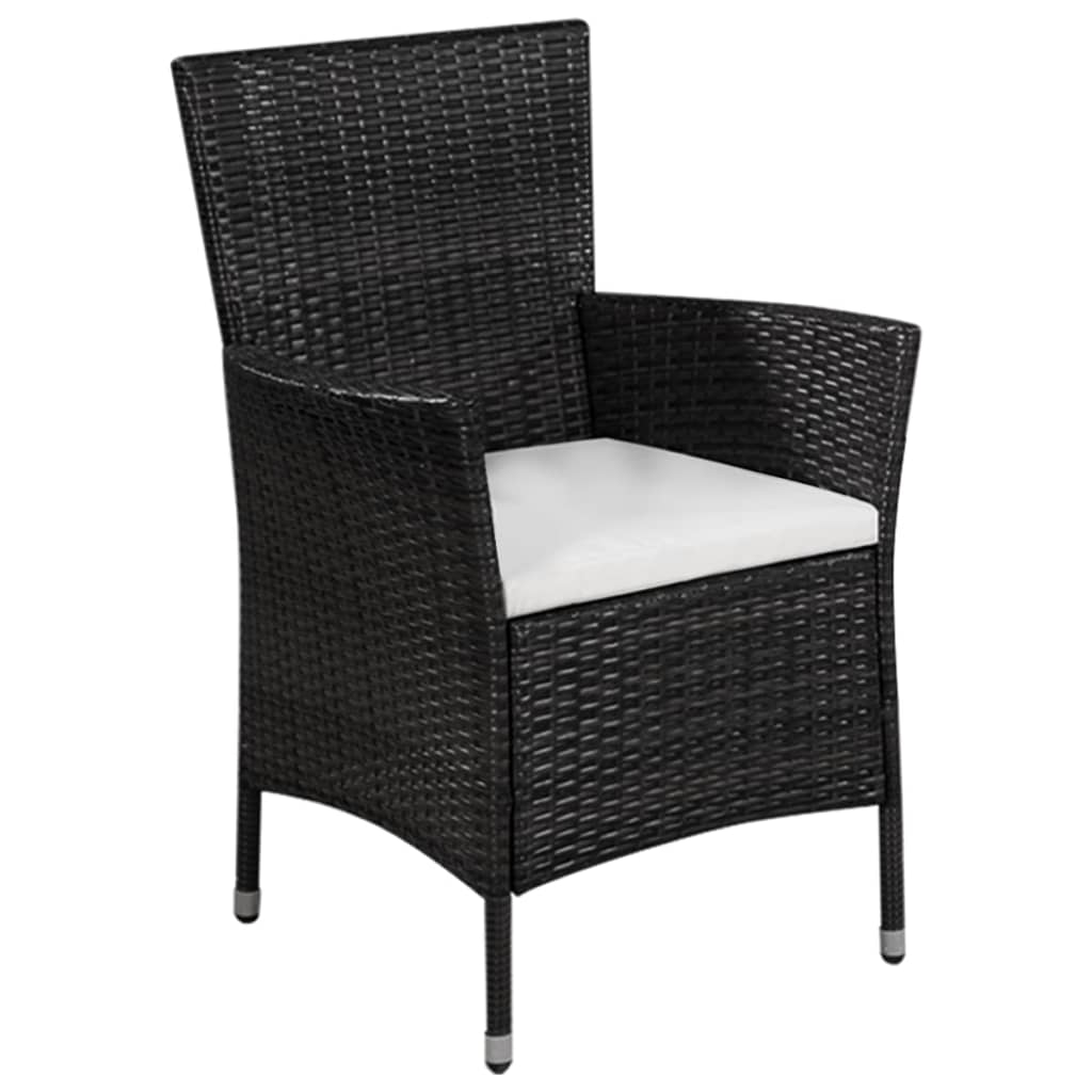 vidaXL 3-cz. zestaw mebli bistro, rattan PE, czarny