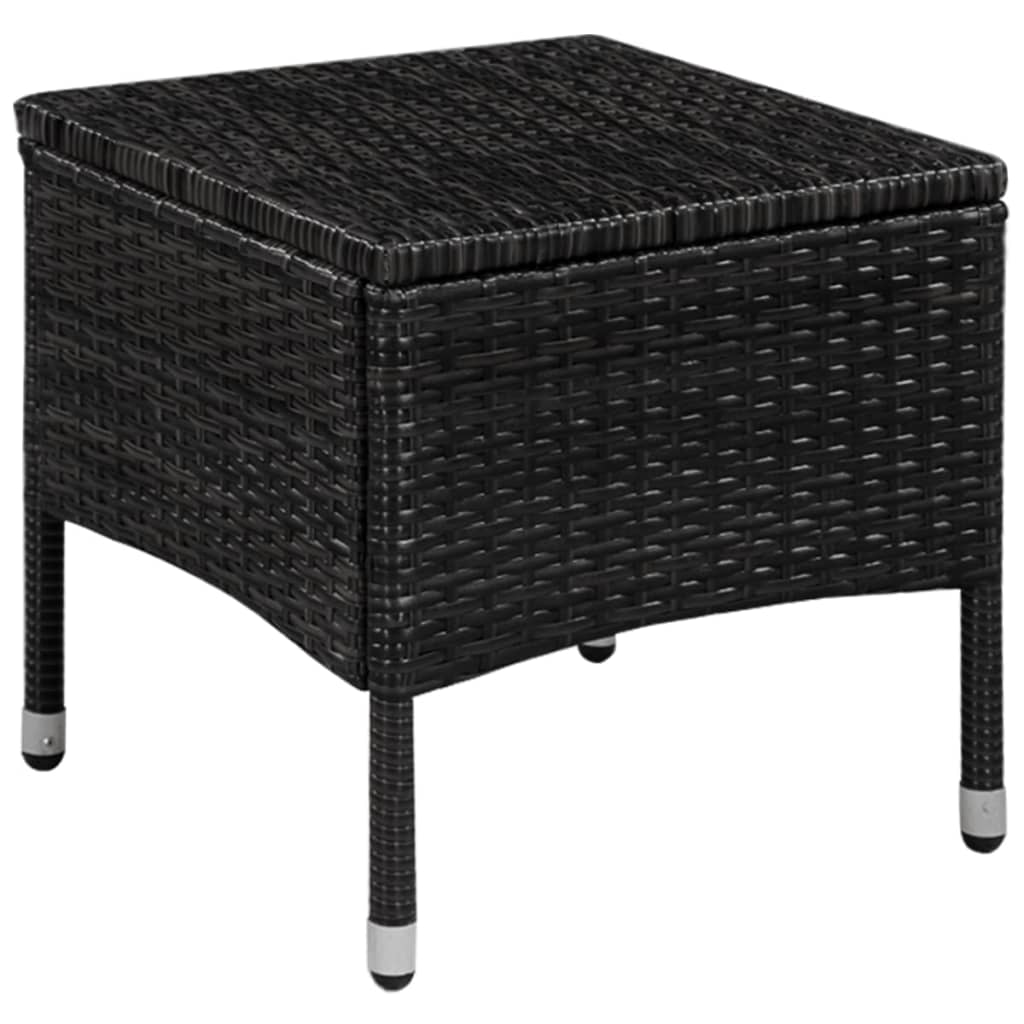 vidaXL 3-cz. zestaw mebli bistro, rattan PE, czarny