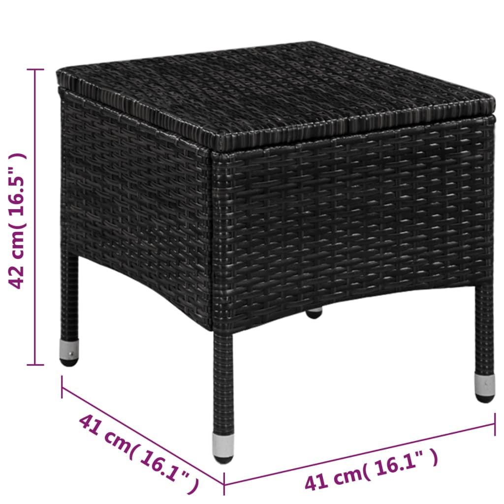 vidaXL 3-cz. zestaw mebli bistro, rattan PE, czarny