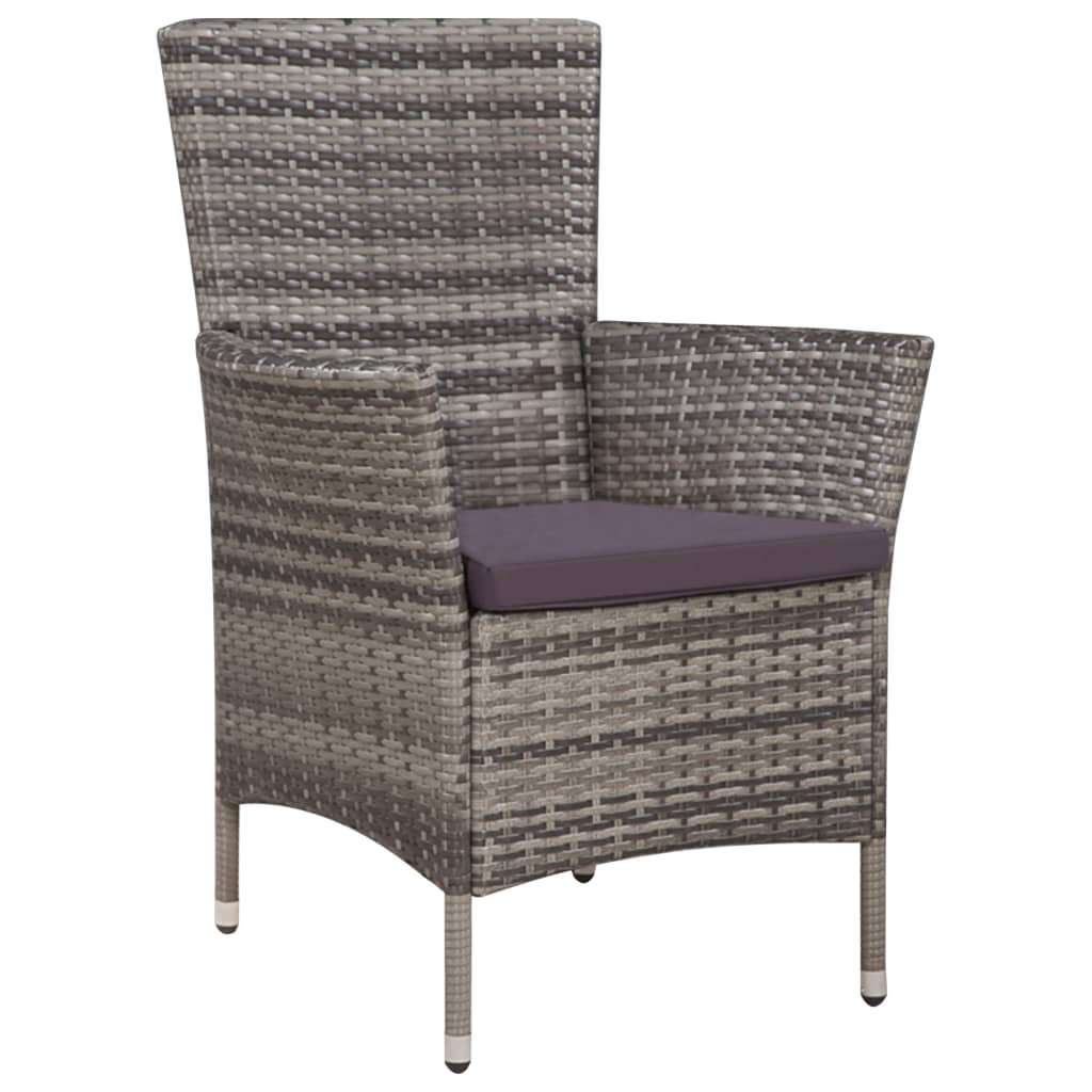 vidaXL 3-cz. zestaw mebli bistro, rattan PE, szary