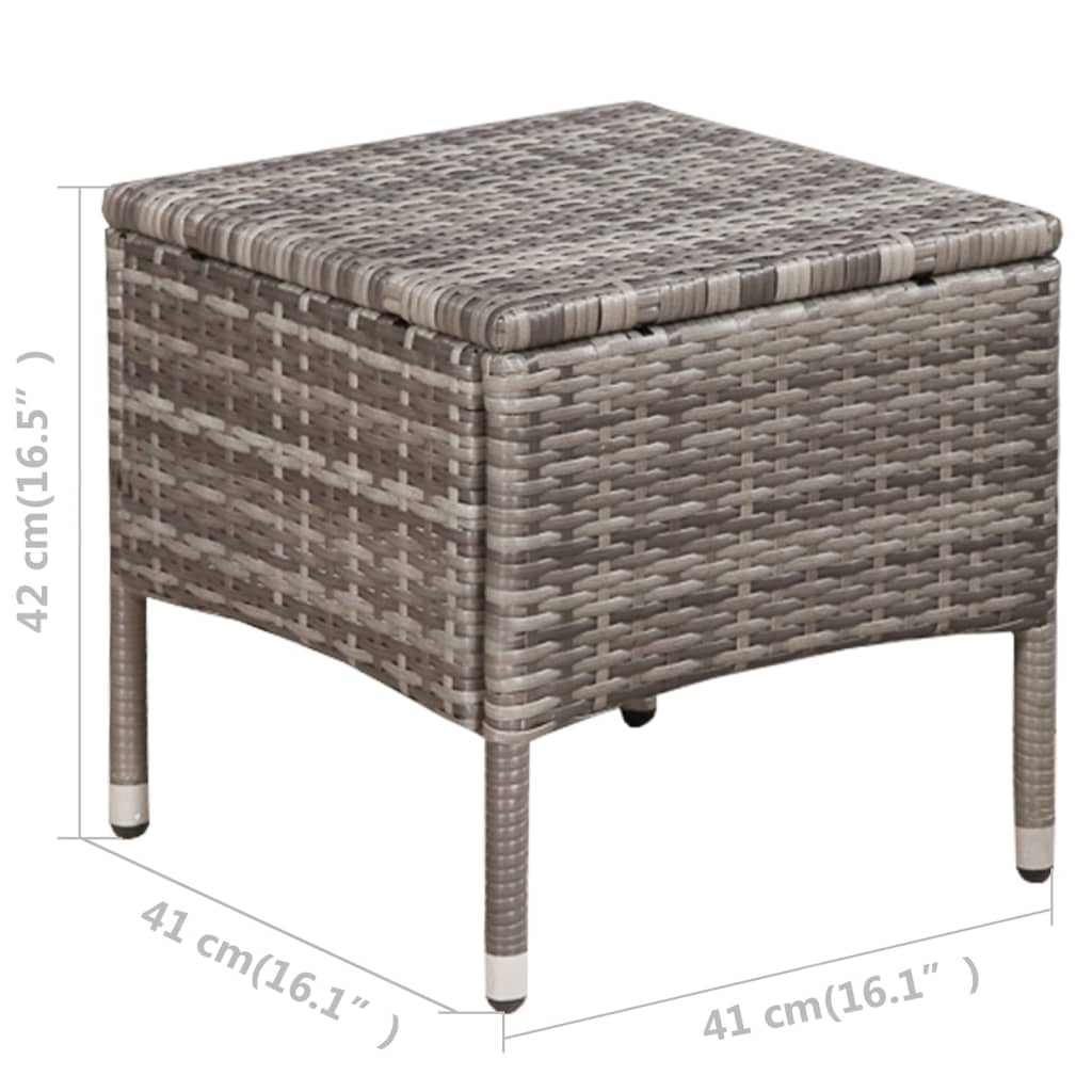 vidaXL 3-cz. zestaw mebli bistro, rattan PE, szary