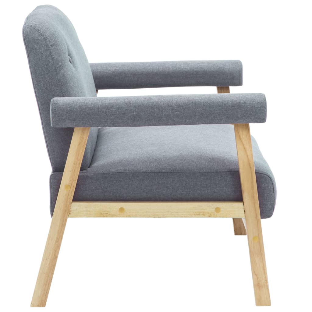 vidaXL Sofa 2-osobowa tapicerowana tkaniną, jasnoszara