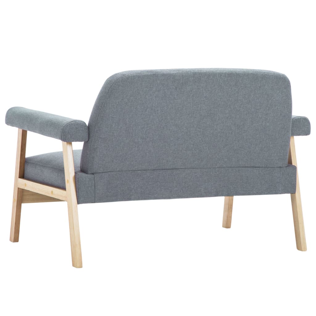 vidaXL Sofa 2-osobowa tapicerowana tkaniną, jasnoszara