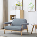 vidaXL Sofa 2-osobowa tapicerowana tkaniną, jasnoszara