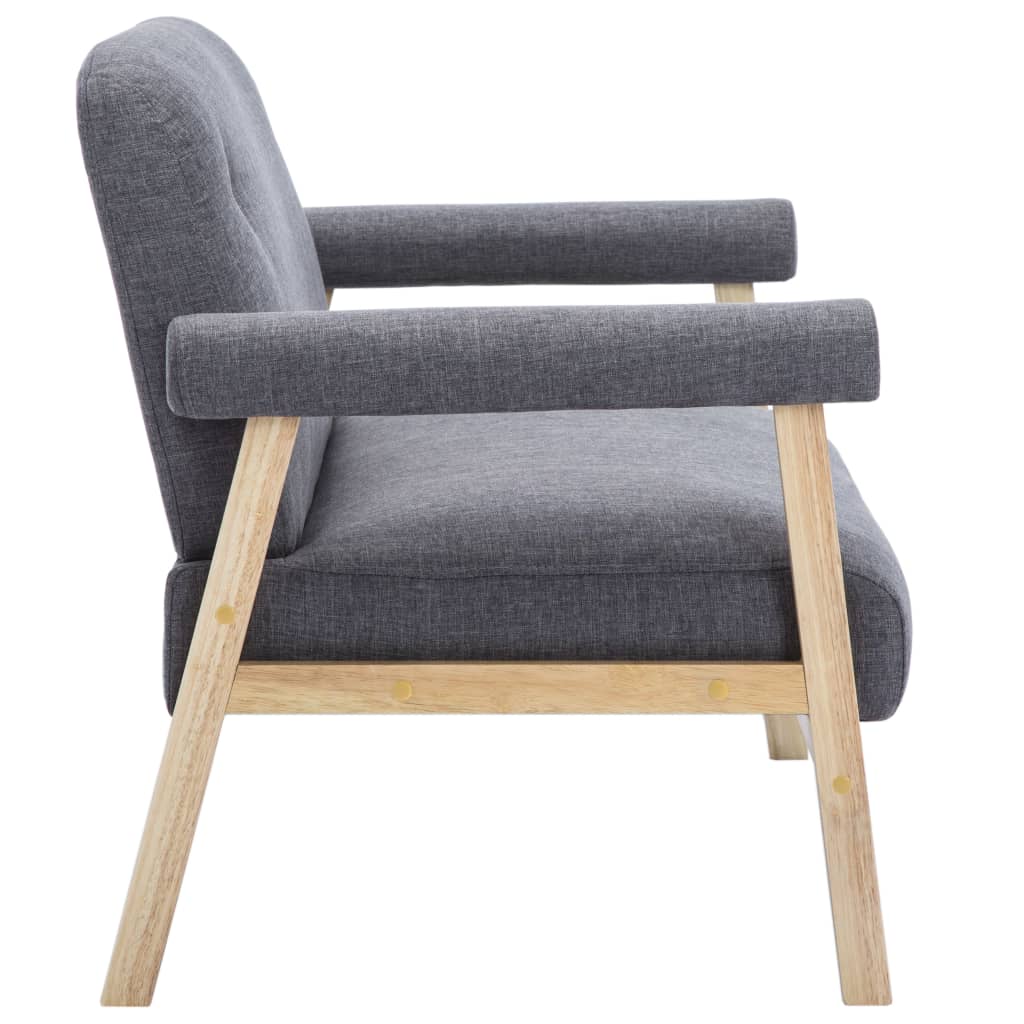 vidaXL Sofa 2-osobowa tapicerowana materiałem, ciemnoszara