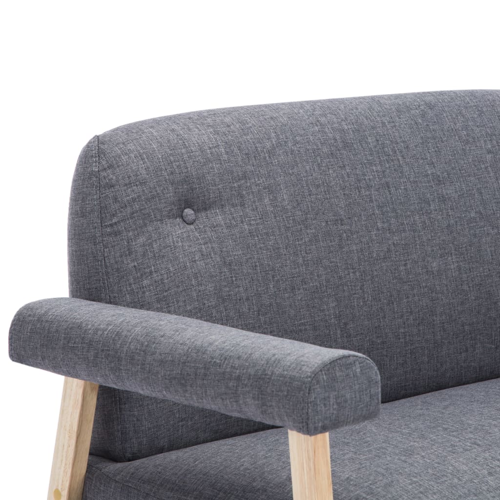 vidaXL Sofa 2-osobowa tapicerowana materiałem, ciemnoszara