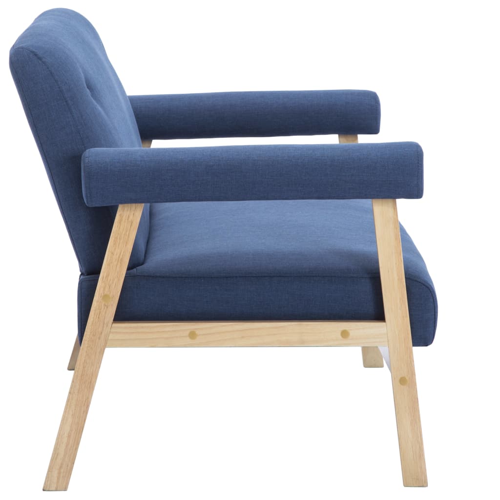 vidaXL 2-osobowa sofa tapicerowana tkaniną, niebieska
