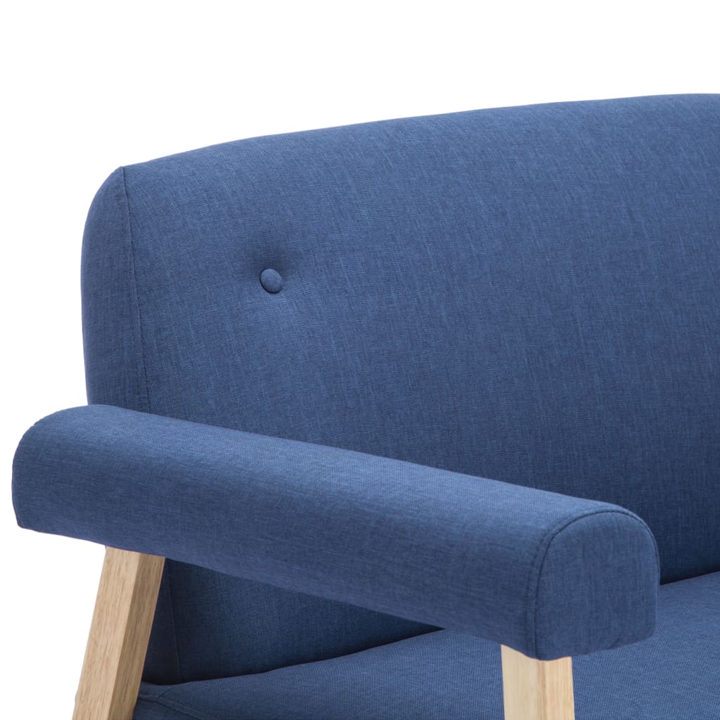 vidaXL 2-osobowa sofa tapicerowana tkaniną, niebieska