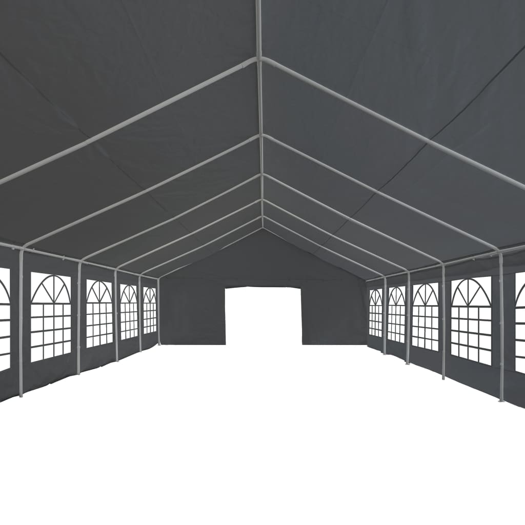 vidaXL Namiot imprezowy z PE, 6 x 12 m, szary