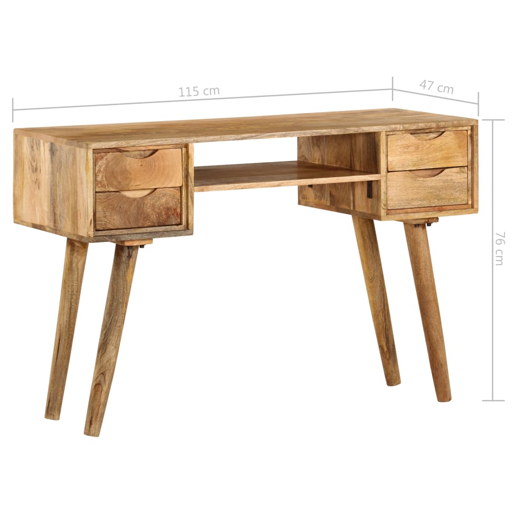 vidaXL Biurko z litego drewna mango, 115 x 47 x 76 cm