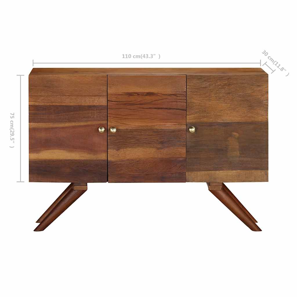 vidaXL Szafka z litego drewna odzyskanego, brązowa, 110 x 30 x 75 cm