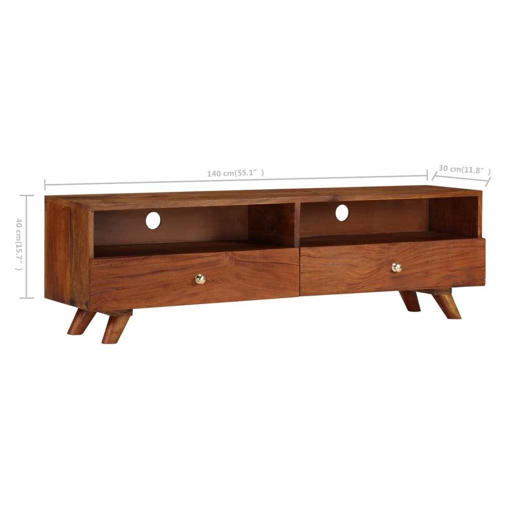 vidaXL Szafka pod telewizor, lite drewno z odzysku, 140 x 30 x 40 cm