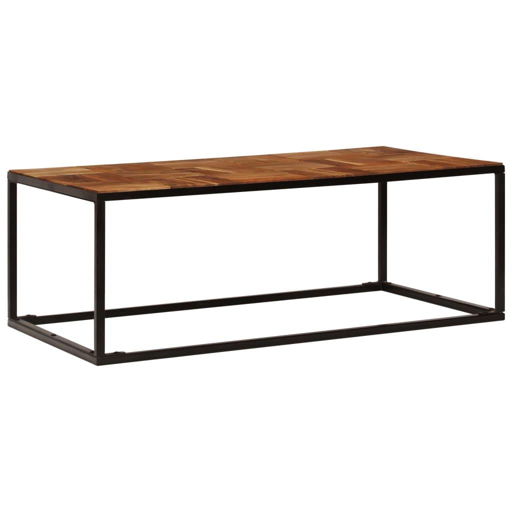 vidaXL Stolik kawowy z drewna akacjowego i stali, 110x60x40 cm