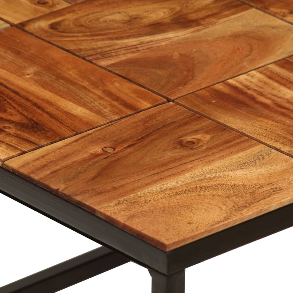 vidaXL Stolik kawowy z drewna akacjowego i stali, 110x60x40 cm