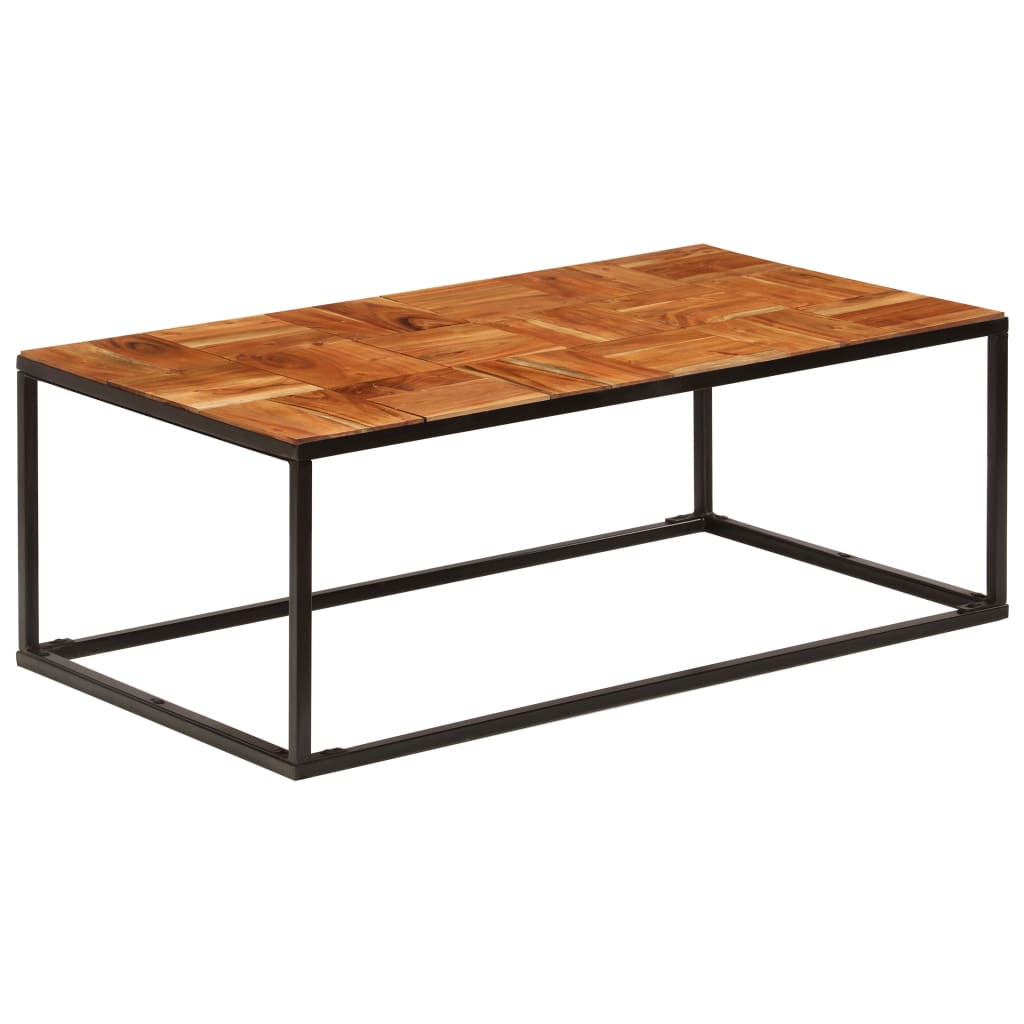 vidaXL Stolik kawowy z drewna akacjowego i stali, 110x60x40 cm