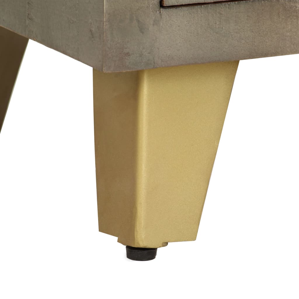 vidaXL Szafka pod telewizor, drewno mango, szaro-mosiężna, 110x30x48cm