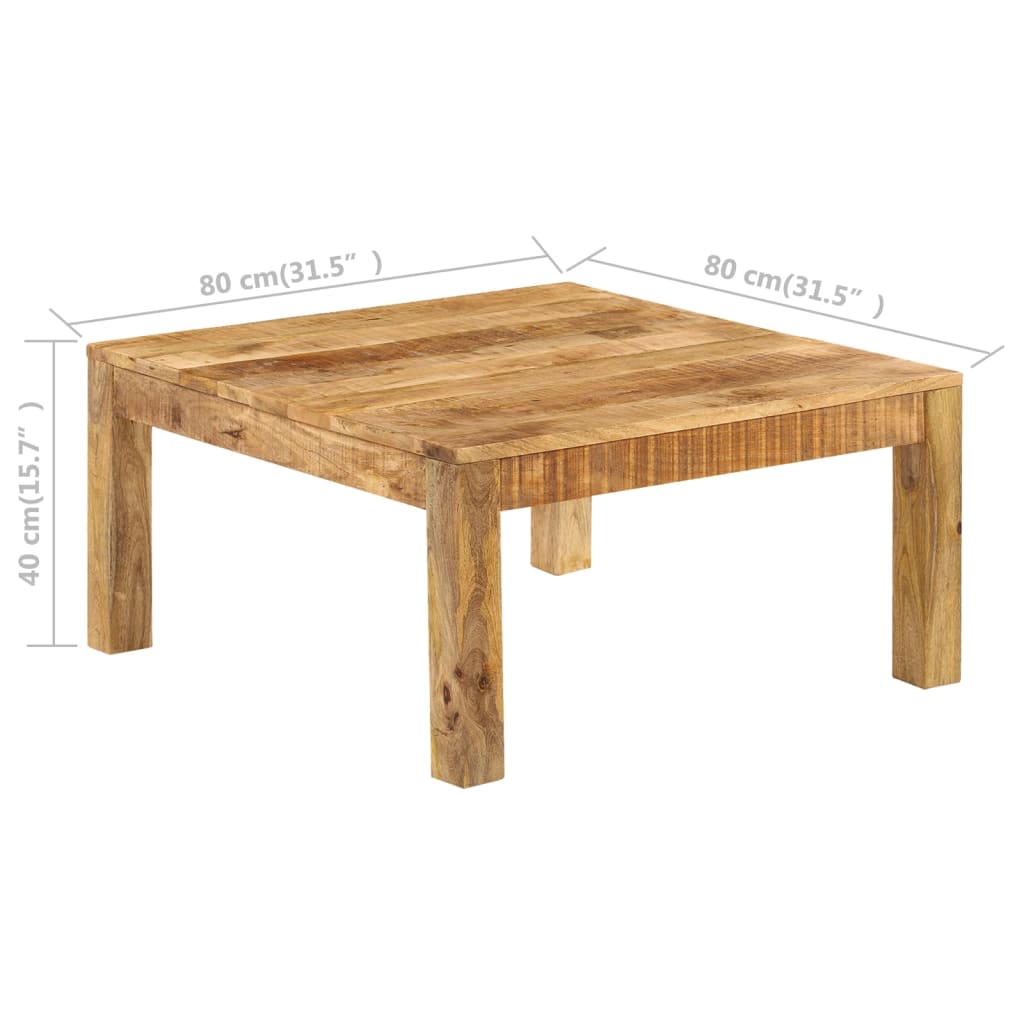 vidaXL Stolik kawowy z litego drewna mango, 80 x 80 x 40 cm